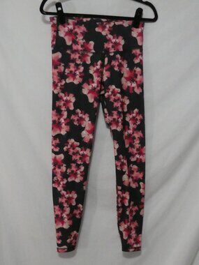 OLD NAVY Active Go-Dry Floral Leggings Pink Black - Size Medium Fitted